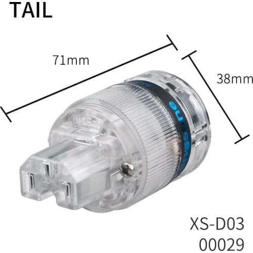 A set of red copper EU/US rhodium-plated platinum transparent shell power plug DIY hifi power cable plug audio wire