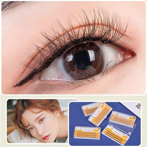 Scarecrow false eyelashes 10 pieces of 0.10 hot melt hair, fish tail natural single cluster grafted planting eyelashes makeup