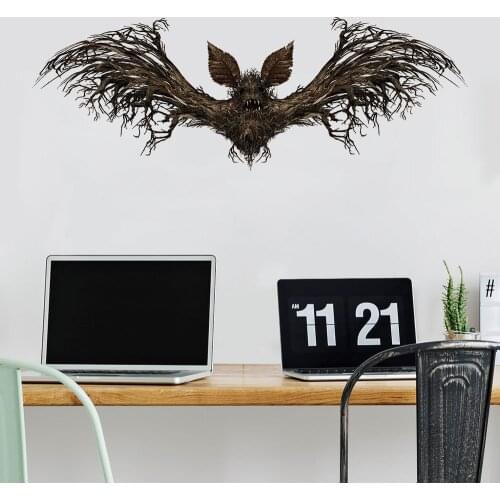 Halloween Horror Black Bat Wall Stickers 3D Wallpaper Bedroom Living Room Decoration Halloween Party Scary Removable Stickers