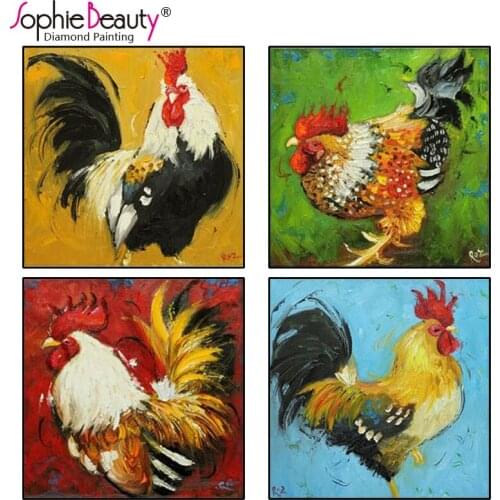 New Diy 5d Square Diamond Painting Cross Stitch Embroidery Patterns Needlework Diamond Mosaic Rhinestones Oil Cock Craft Arts