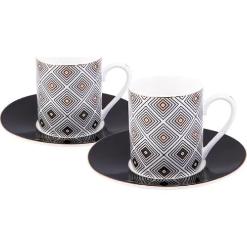 GREAT Emsan Myras Set of 6 Coffee Cups Gold FREE SHIPPING