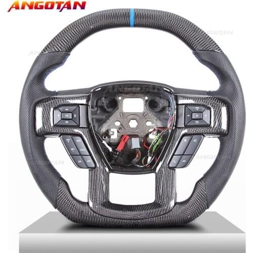 Steering Wheel Fit For Ford Focus Carbon Fiber Perforated leather LED Steering Wheel