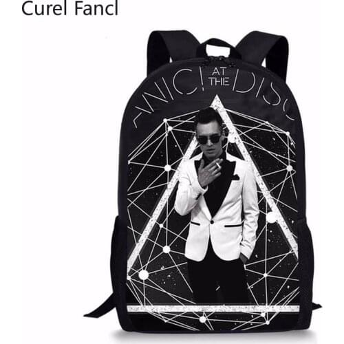 Curel Fancl Men Large Backpack 3D Panic At The Disco Print Male Laptop Travel Softback Rucksack Boy Schoolbag Man Back To School