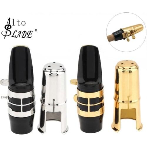 Alto bE Saxophone Mouthpiece Carved Flower Gold Plated Ligature Brass Cap Bakelite Sax Mouth Gold / Silver Optional