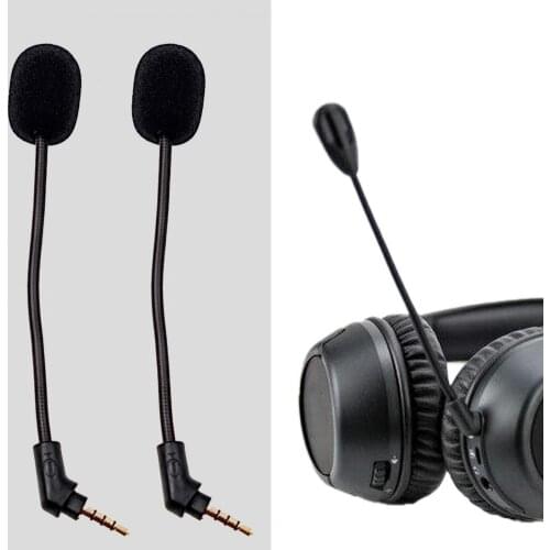 2Pcs Headphone Microphone Noise Reduction Detachable Flexible 3.5mm Headset MIC Replacement for Kingston HyperX Cloud Flight / S