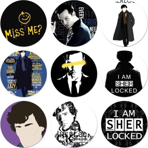 Sherlock Moriartee 221B Badge Brooch Pin Accessories For Clothes Backpack Decoration gift 58mm