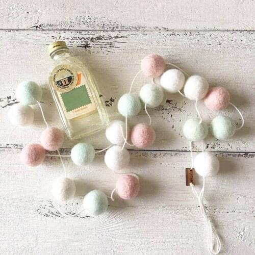 Wool Balls Handmade Bedroom Decoration Wall Home Decor Ornament Hanging Nursey Pompom Garland Decoration Children Room Kids 2M