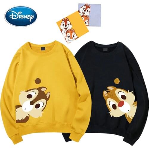 Disney Sweatshirt Chip 'n Dale Cartoon Print O-Neck Pullover Fashion Couples Unisex Women Long Sleeve Loose Tops 6 Colors Female