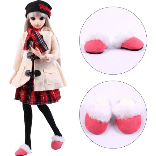 UCanaan 1 Pair Shoes For 1/3 BJD Doll 60CM Dolls Rabbit Slippers Shoes Girls Dress UP Toys Accessories