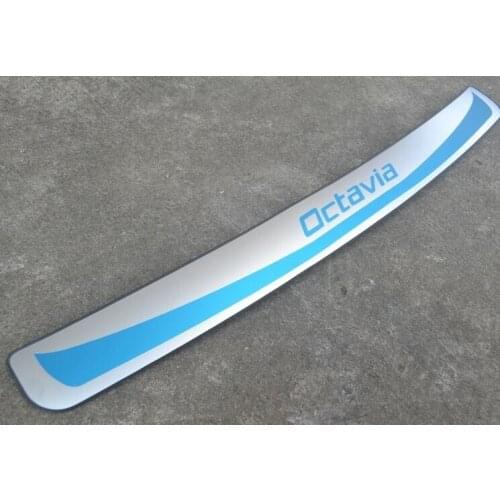 For Skoda Octavia 2014 2015 2016 2017 2018 Stainless Steel Rear Trunk Bumper Protector Rear Scuff Plate Rear Door Sill