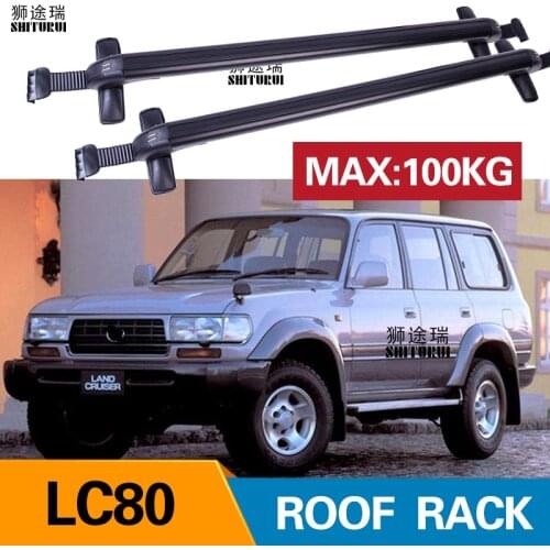 2Pcs Roof bars For TOYOTA LC80 LAND CRUISER 80 Without railing 2010+ Aluminum Alloy Side Bars Cross Rails Roof Rack Luggage