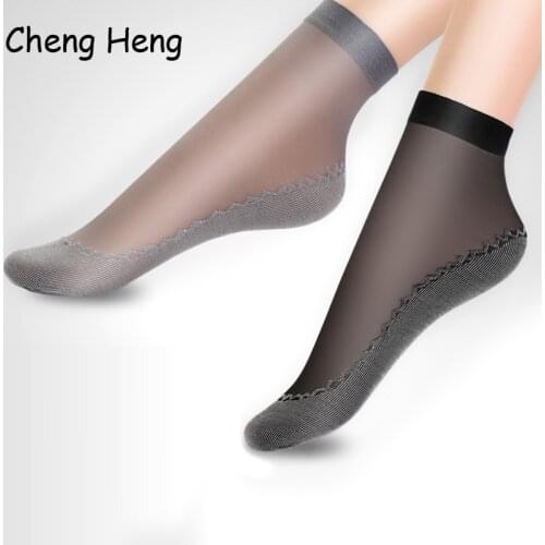 20 Pairs/ Lot Smooth Supple Velvet Silk Womens Summer Socks Quality Soft Cotton Bottom Non Slip Sole Wicking Slip-resistant Sock
