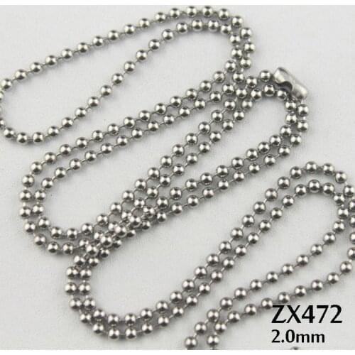 200pcs/lot 2mm bead chain stainless steel ball chain with waist buckle necklace beaded chains fashion Jewelry part ZX472