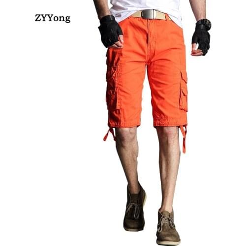 Cotton Mens Cargo Shorts 2020 New Summer Fashion Male Shorts Multi-Pocket Casual Camo Outdoors Tolling Homme Short Pants