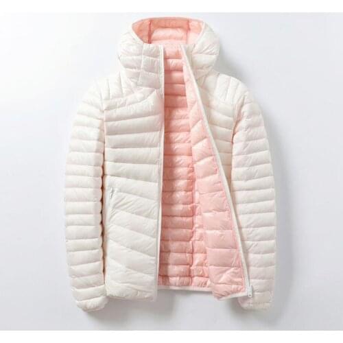 2020 Winter Jacket Women 90% Ultra Light White Duck Down Jacket Loose Down Coat Female Double Side Warm Coat Hooded Parka