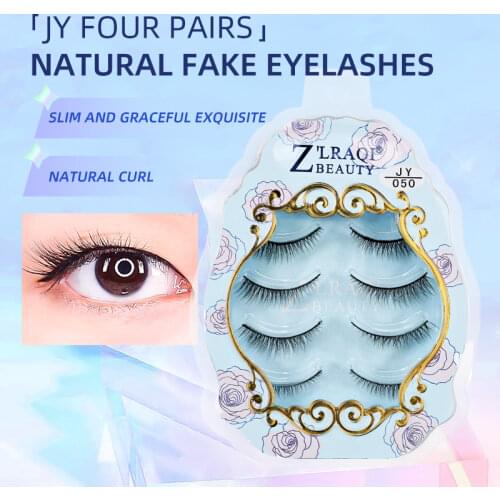 4 Pairs/Set Faux Mink Hair Eyelashes Set Natural False Eyelashes Dramatic Volume Fake Eyelash Extension Faux Mink Makeup Tools
