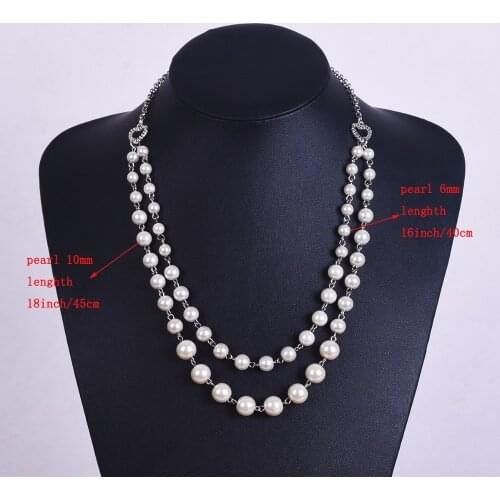 White pearl necklace, double pearl necklace, long pearl chain necklace, womens necklace, for the wedding girl present