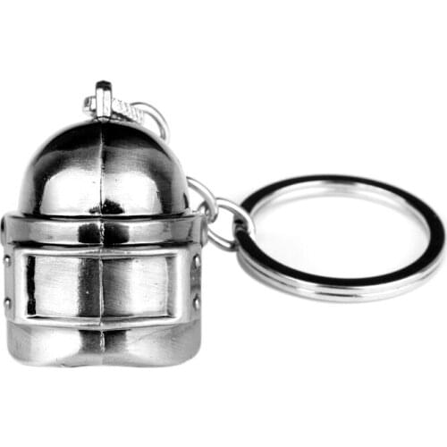 Dongsheng PUBG Pan Playerunknowns Battlegrounds Pendant Keychain Men Car Key Level 3 Helmet 3D Keyring Gift Jewelry -50