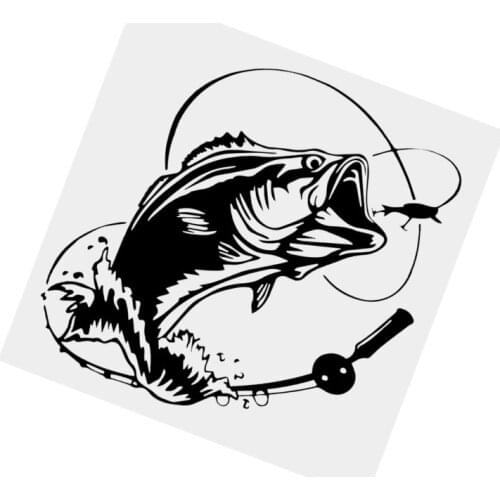 S51110 Various Sizes/Colors Car Stickers Vinyl Decal Bass Fish Ocean Sea Motorcycle Decorative Accessories Creative Waterproof