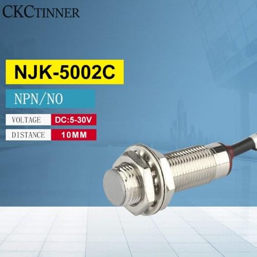 Hall Sensor NJK5002C Three Wire Normally Open Magnet Induction Switch Proximity Switch DC 6V-36V NPN 12mm Approach Sensor