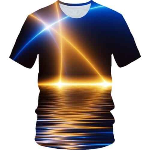 2020 Summer Boys Girls Fashion Space Galaxy 3D Print T-shirt Kids Moon Son Water Flower Line T shirt Children Funny Tshirts Tops