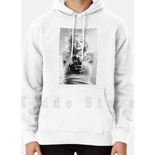 Marilyn-Monroe Gun hoodie long sleeve Marilyn Monroe Gun Marilyn Actress Blonde Amazing Monroe Old