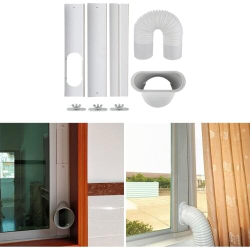 Air Conditioner Window Seal Plate Kit Flexible Mouth Adapter Air Conditioner Pipe Set Portable AC Replacement Window Hose