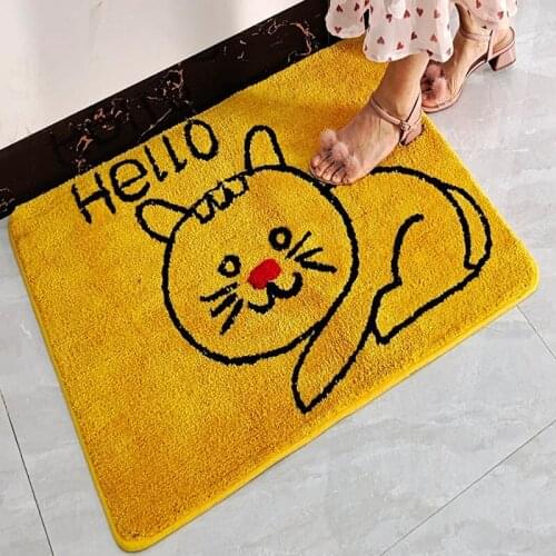 Cartoon Cat Pattern Bath Mat Entrance Doormat Rug Non-slip Bathroom Mats Living Rom Floor Rug Home Foot Carpet Super Soft Rugs