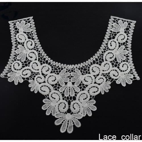 Lace false collar white embroidered fake lace collar trim diy women applique sewing supplies african guipure lace collars#3631