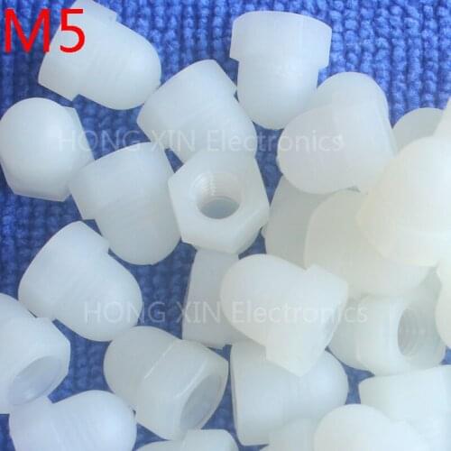 M5 1 pcs white Nylon acorn nuts /5mm Protection Dome Head hex Cover Nuts/Plastic hexagon Cap Nut brand new high-quality