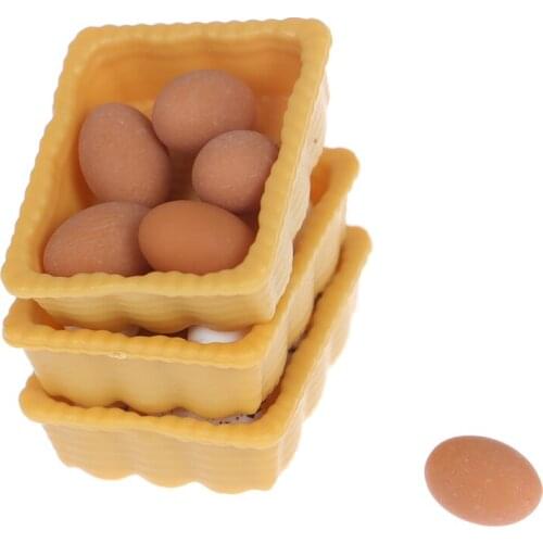 1:12 Scale Dollhouse Miniature Accessories Kitchen Food Mini Egg with Egg Trays for Doll House Cooking Game food