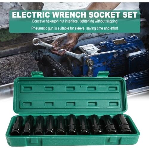 10pcs Electric Wrench Screwdriver Hex Socket Head Kits Adapter Sleeve Set