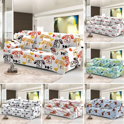 Funny Dachshund Couch Cover Slip-Resistant L Shape Pet Dog Print Stretch Sofa Covers For Living Room Slipcovers 1/2/3/4 Seaters