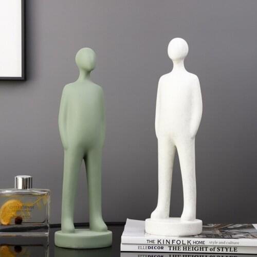 2021 New Abstract People Statue table-resin sculptures from reading Modern White Home Decoration Vintage Grey ornaments