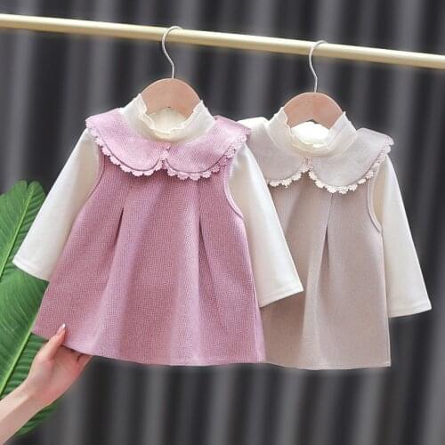 2021 New Korean Version of The Dress Spring and Autumn Two - Piece Set Small Fragrant Wind Baby Girls Dress Children 's Clothing
