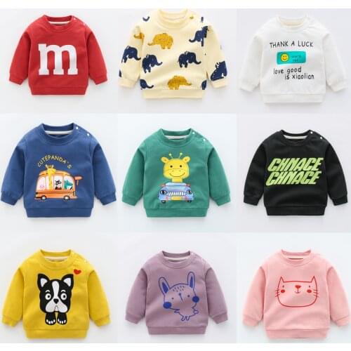2020 Autumn New Brand Baby Boys Clothing Toddler Girl Hoodies & Sweatshirts Cotton Animal Print Kids Sweatshirts Baby Sweater