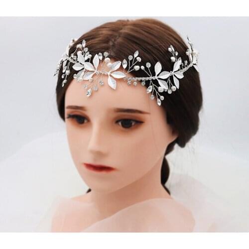 OKILY New Simple Branch Headband Bridal Wedding Band Hairs Woman Accesories Jewelry for Leaf Crystal Headware Female 2020
