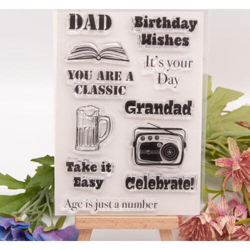 Birthday Wishes Phrase Clear Stamps for DIY Scrapbooking Card Transparent Stamps Making Photo Album Craft New Stamps Decor