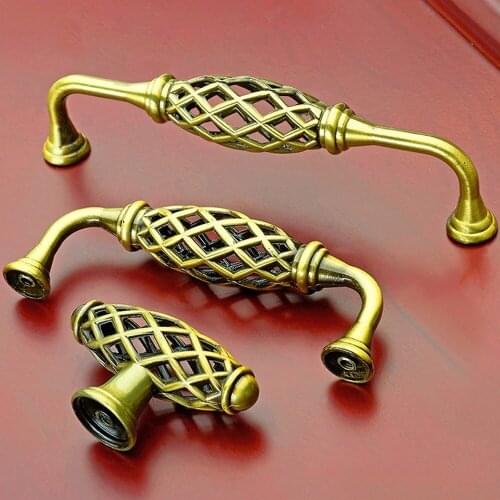 European style birdcage handle antique zinc alloy handle furniture drawer cabinet wardrobe handle