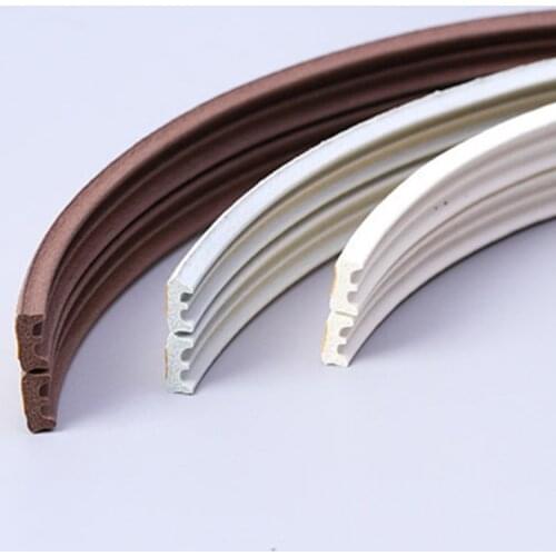 Self-adhesive EPDM Rubber Gasket Strip for Cabinet Closet Sliding Sash Door Window Seals 9 x 4mm Gray White Brown odd