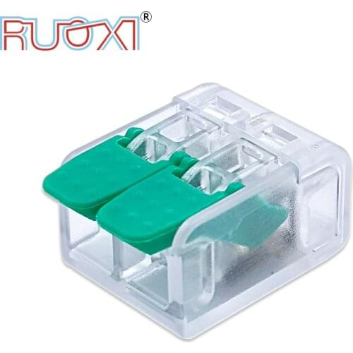 Cable Connector 6mm2 Green Transparent Mini Quick Terminal Block Universal Compact Parallel Cable