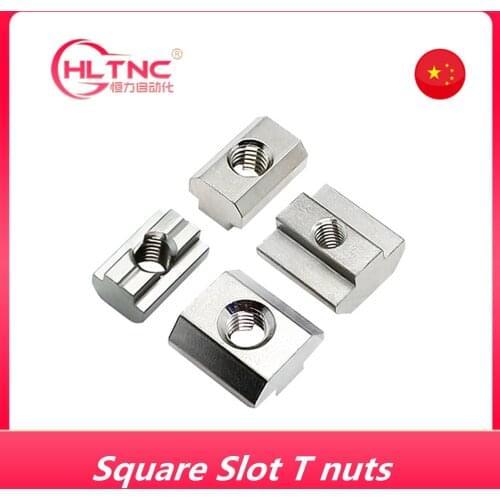 T Block square nuts M3 M4 M5 M6 M8 Square Slot t nut Sliding hammer nut for 2020 3030 4040 Aluminum profile fasten nuts