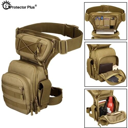 PROTECTOR PLUS Tactical Legs Bag Military Waist Bag 1000D Nylon Waterproof Men Outdoor Sport Climbing Hiking Camping Travel Pack