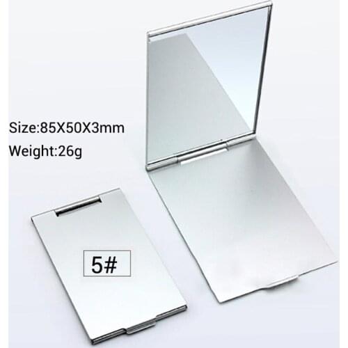 5 Sizes Ultra-thin Makeup Mirror Vanity Mirror Cosmetic Mirror MakeUp Pocket Silver Rectangle Foldable Hand Compact Makeup