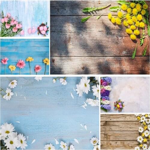 Vinyl Custom Photography Backdrops Props Flower Wood Planks Photo Studio Background 2183 KLZ-08