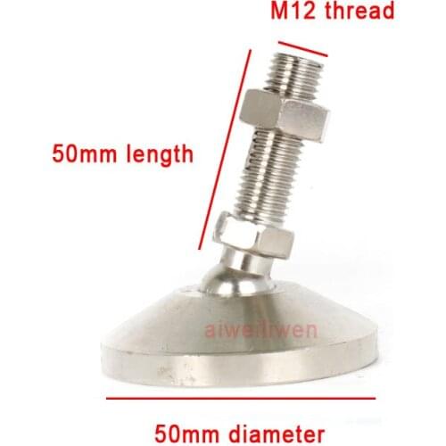 D50 M12 thread screw 50mm machine universal feet adjustable foot cup carbon steel Metal Leg furniture supporting swivel feet cup