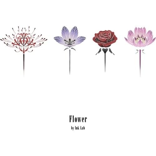 75MM×82MM flower combination tattoo stickers waterproof men and women lasting fresh clavicle color