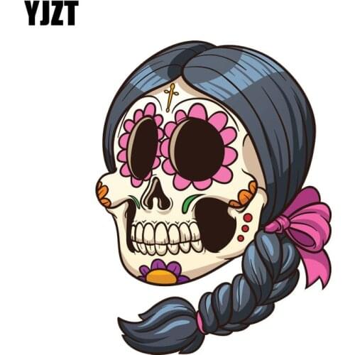 YJZT 11.5CM*15.2CM Funny Mexican Decal Sugar Skull Accessories Car Sticker 6-0727