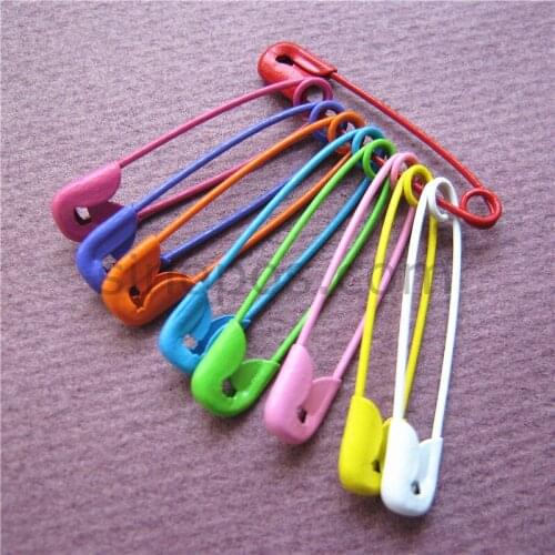 0# Regular Safety Pins 30mm Colored, scrapbooking quilt fabric tag jewelry standard steel fashion badge corsage brooch pin color