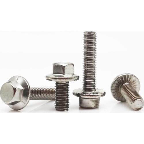 1/5/10pcs M5 M6 M8 M10 M12 304 Stainless Steel GB5787 Hex Hexagon Flange Cap Head Screw Bolt With Serrated Washer High Quality